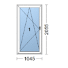 1089-1-tlg. Terrassentür Kunststoff